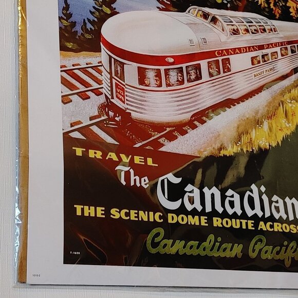 LARGE TRAVEL THE CANADIAN Scenic Dome Route Canadian Pacific Poster R. Couillard - Picture 2 of 3